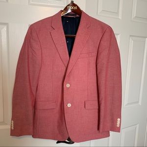 T ommy Hilfiger Men's Chambray Sport Coat, Coral